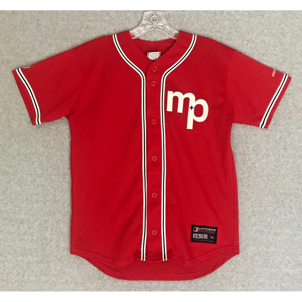 Merkley+Partners Advertising Agency Baseball‎ Jersey Youth Large Red Mesh M+P